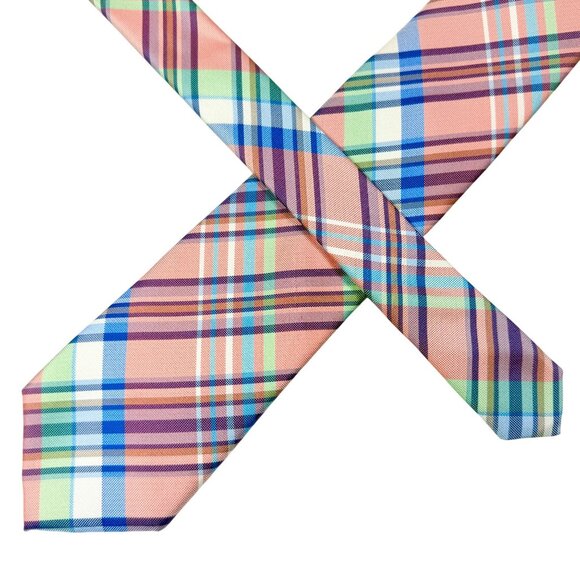 Tommy Hilfiger Spring/Summer Silk Plaid Necktie - 58" x 3.25" - Picture 1 of 6